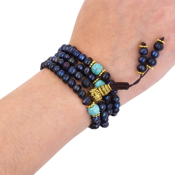 Freshwater pearl mala prayer bead bracelet necklace - Picture 6 of 6